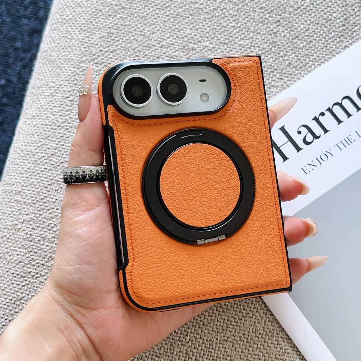 Funda Magnética iPhone | Soporte 360°, Piel, Antigolpes | MagSafe