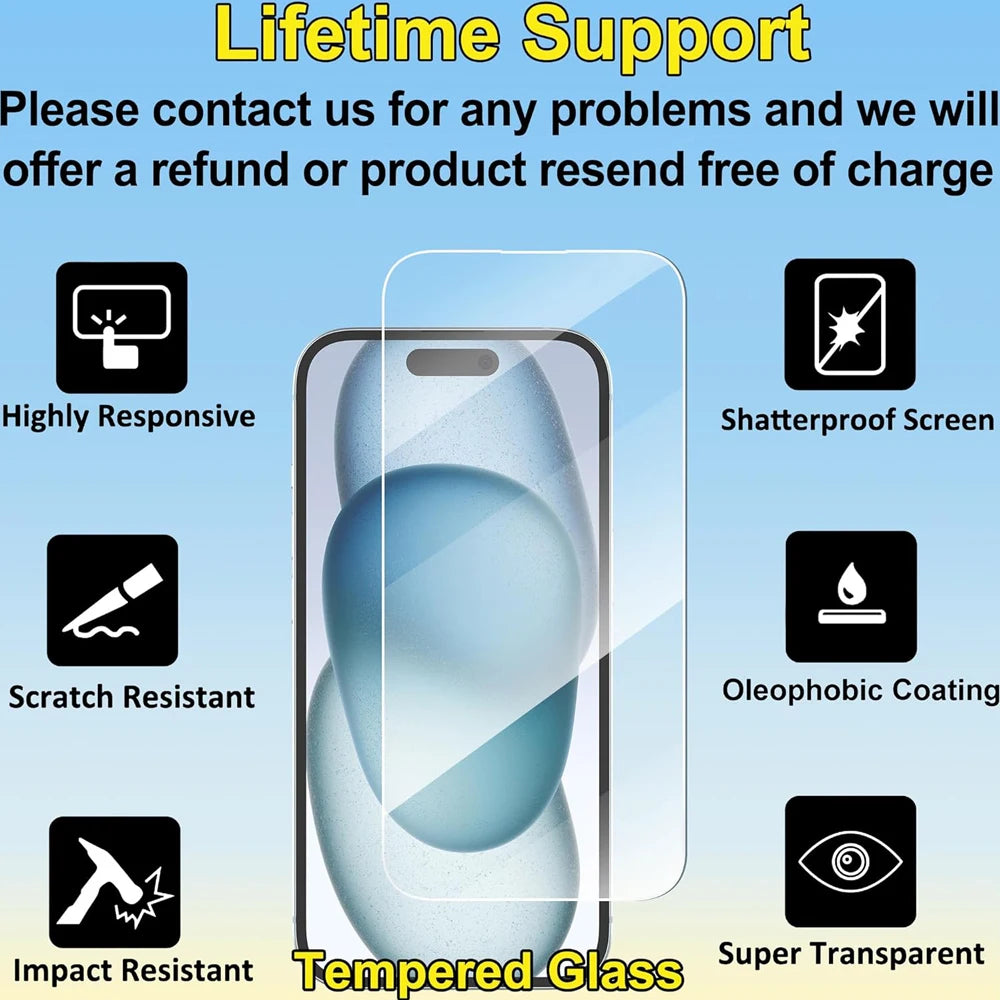 Protector de Pantalla iPhone | Cristal Templado Anti-Huellas | iPhone 11 al 18 Pro Max