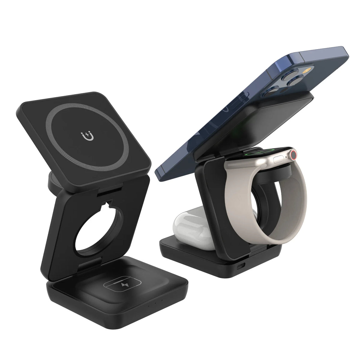 Cargador Inalámbrico 3 en 1 | Magnético Plegable, 30W | iPhone, Apple Watch