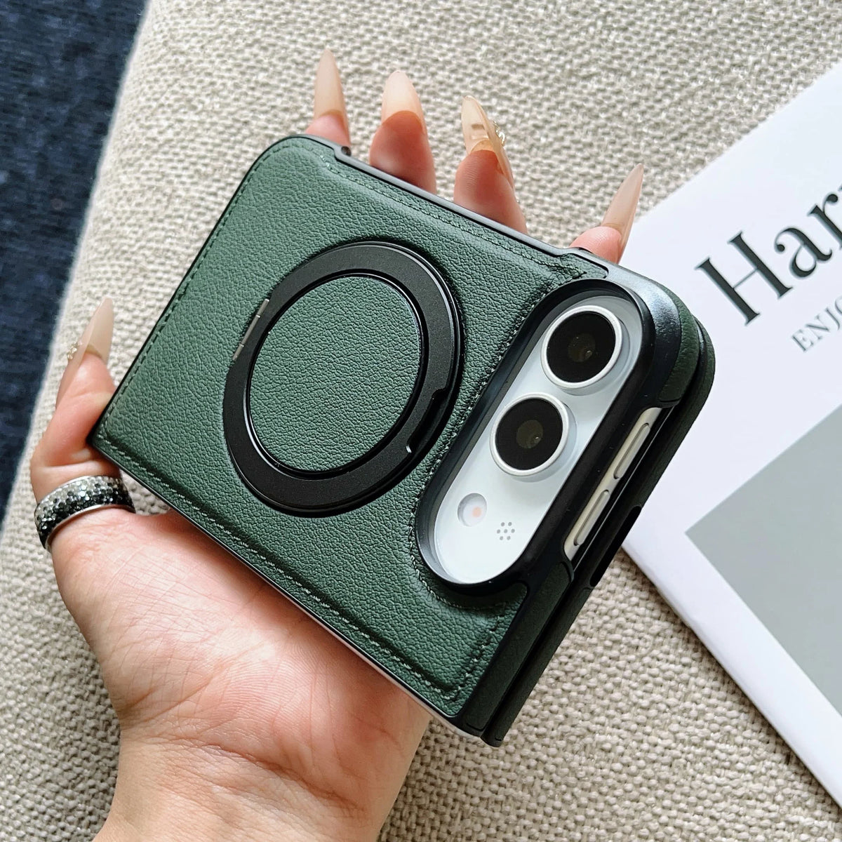 Funda Magnética iPhone | Soporte 360°, Piel, Antigolpes | MagSafe
