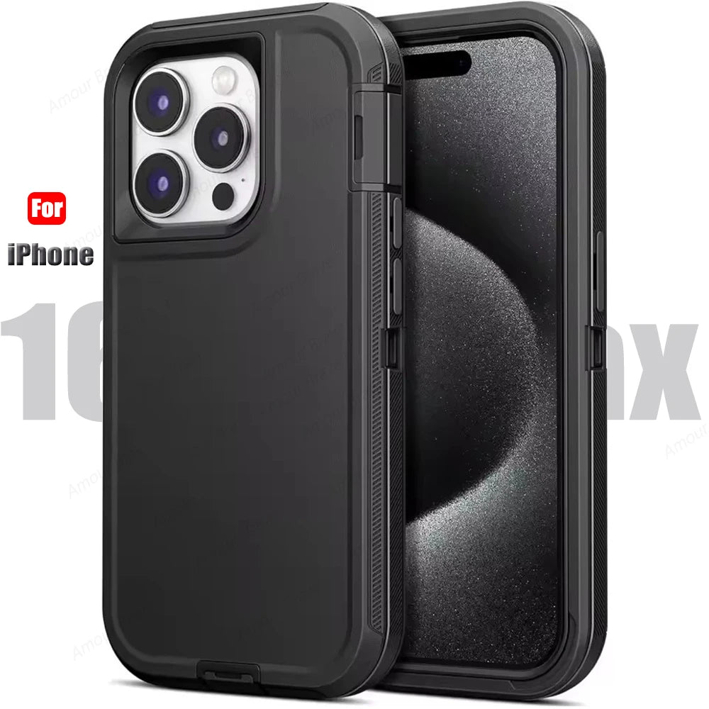 Funda iPhone Antigolpes 3 en 1 | Protección Híbrida Armadura | Silicona, Antiarañazos