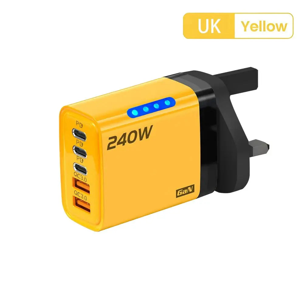 Cargador USB Tipo C 5 Puertos | Carga Rápida 120W, GaN, PD | iPhone Samsung Xiaomi