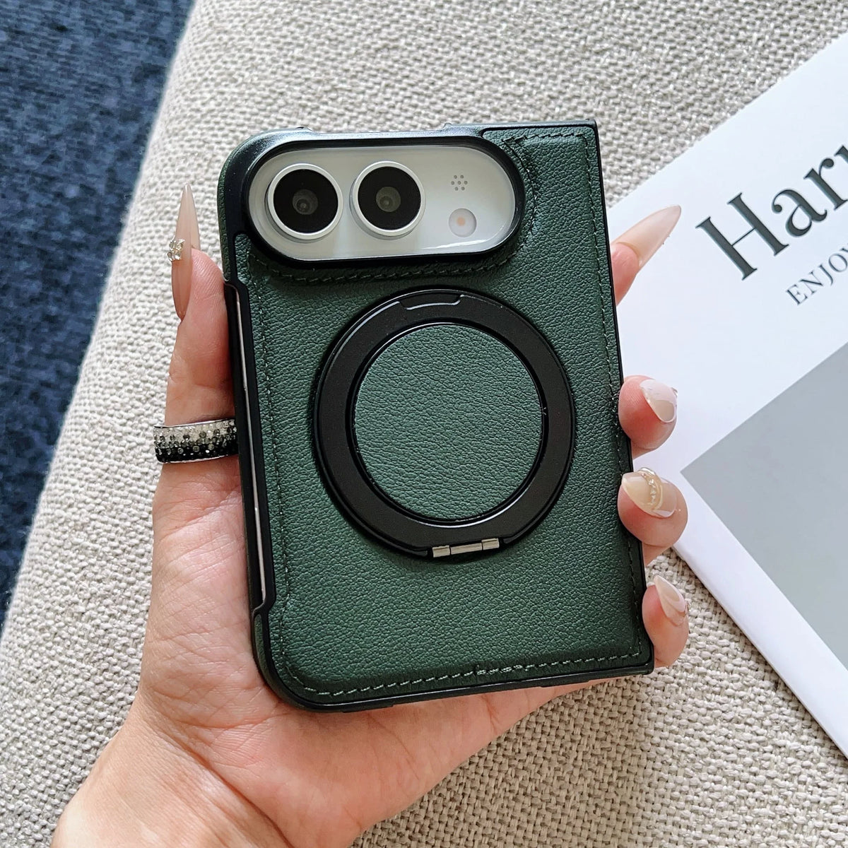 Funda Magnética iPhone | Soporte 360°, Piel, Antigolpes | MagSafe