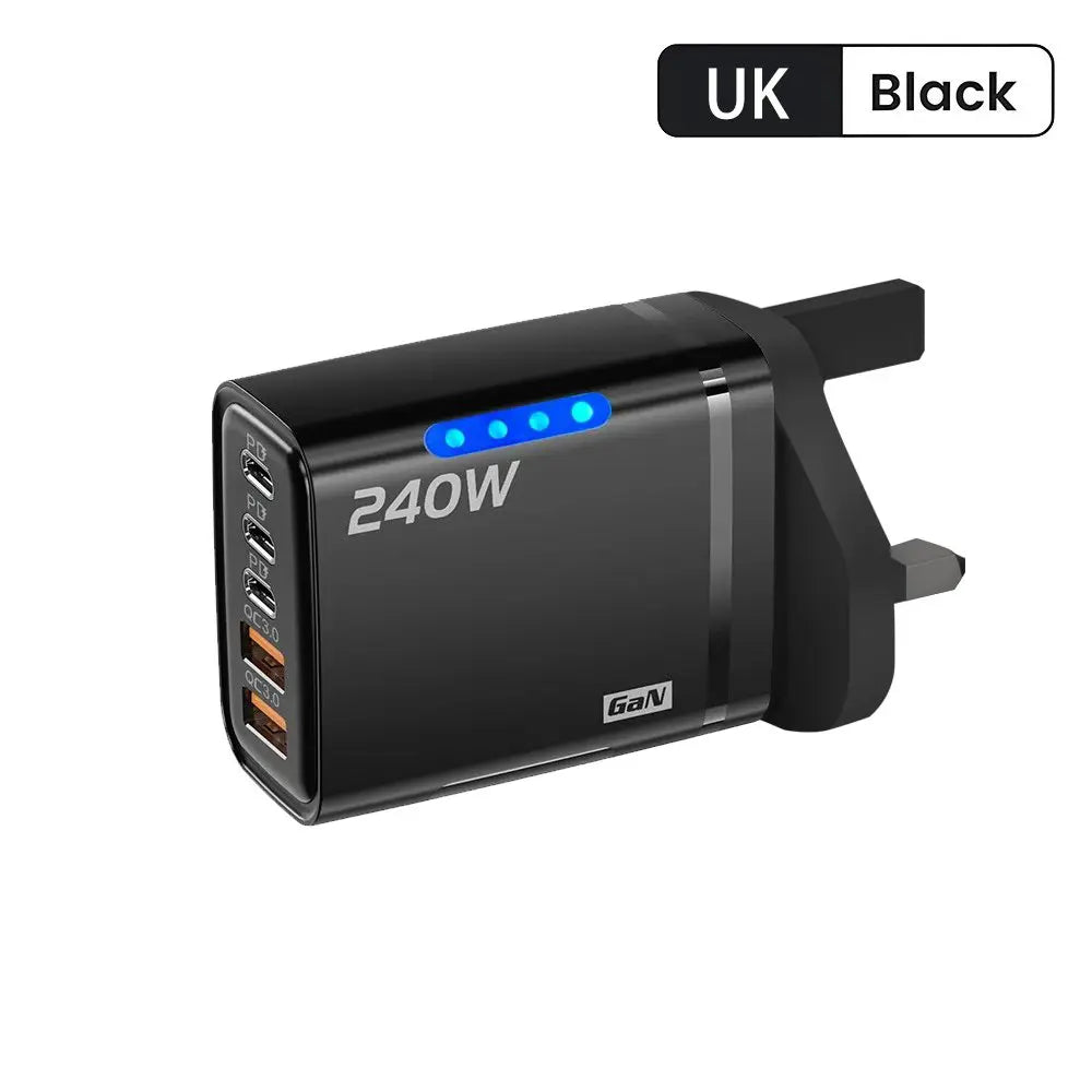 Cargador USB Tipo C 5 Puertos | Carga Rápida 120W, GaN, PD | iPhone Samsung Xiaomi