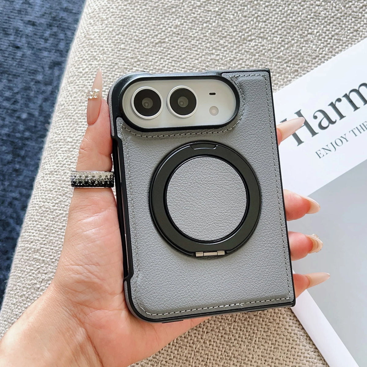 Funda Magnética iPhone | Soporte 360°, Piel, Antigolpes | MagSafe
