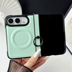 Funda iPhone con Anillo Magnético | MagSafe, Cuero, Anticaída | Soporte y Carga Inalámbrica