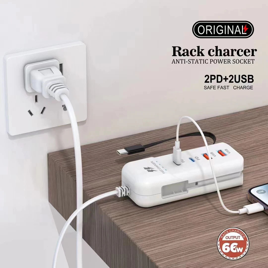 Cargador USB Tipo C 66W | Carga Rápida QC 3.0 | Viaje, Samsung, Xiaomi, iPad