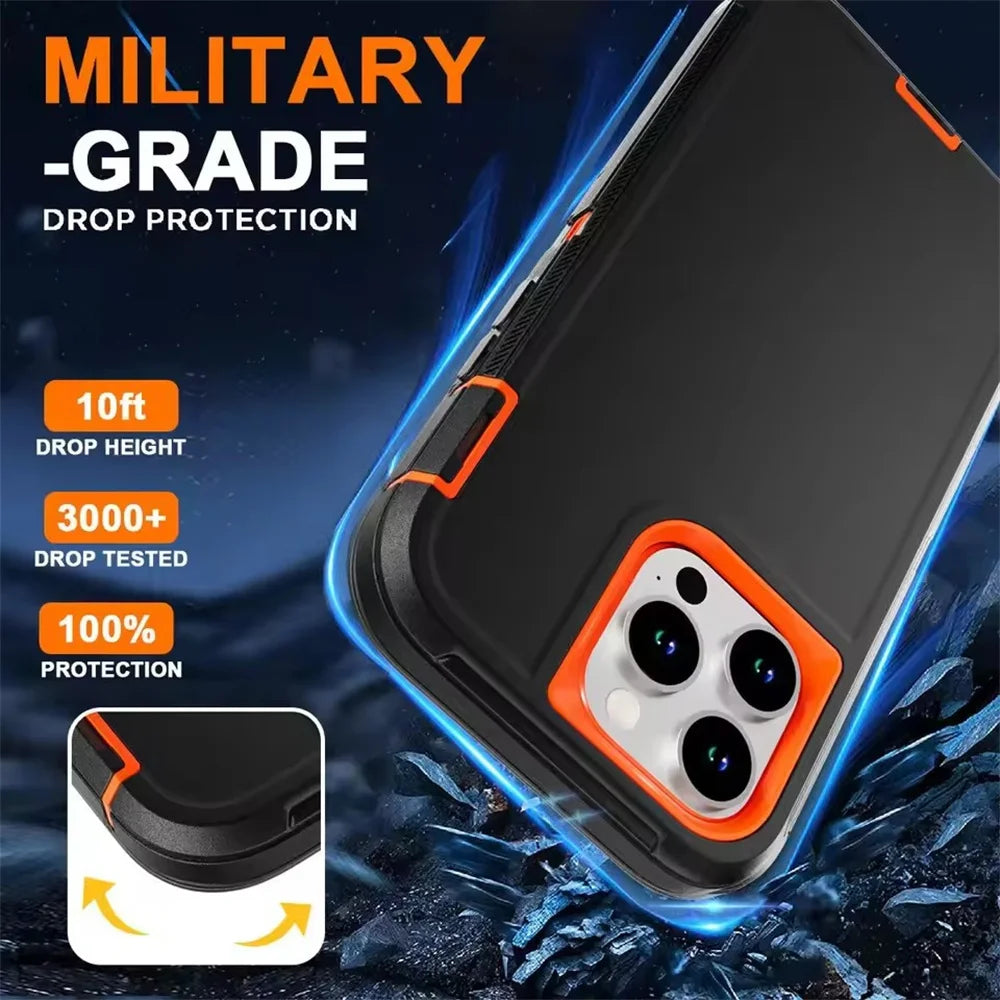 Funda iPhone Antigolpes 3 en 1 | Protección Híbrida Armadura | Silicona, Antiarañazos