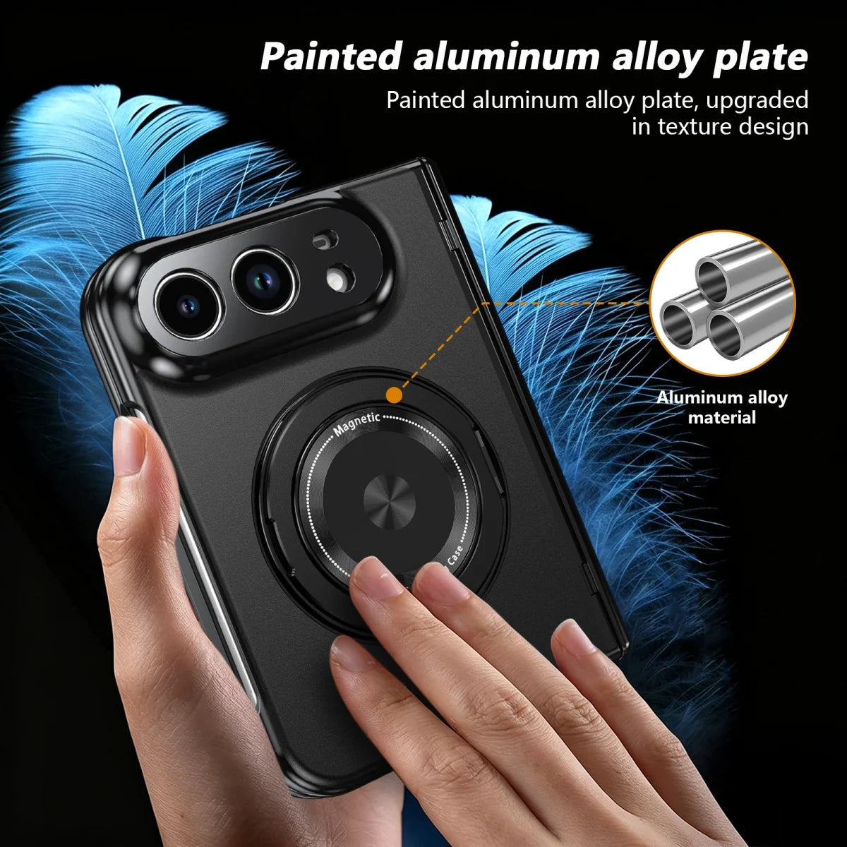 Funda con Carga Inalámbrica Magnética | iPhone Duo, Soporte 360°, Vidrio Templado