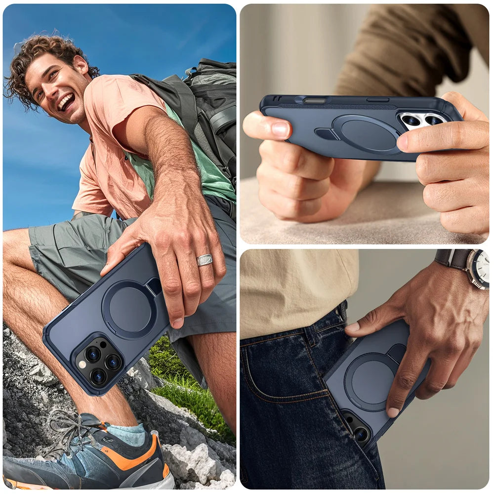 Funda iPhone MagSafe | Soporte Magnético Plegable, Antigolpes | 11-18 Pro Max