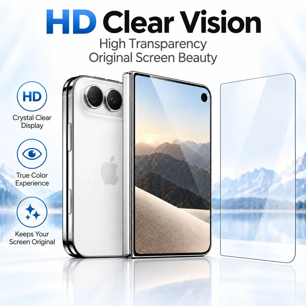 Protector de Pantalla iPhone | Cristal Templado y Film Hidrogel | Pack 3 Unidades
