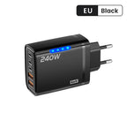 Cargador USB Tipo C 5 Puertos | Carga Rápida 120W, GaN, PD | iPhone Samsung Xiaomi