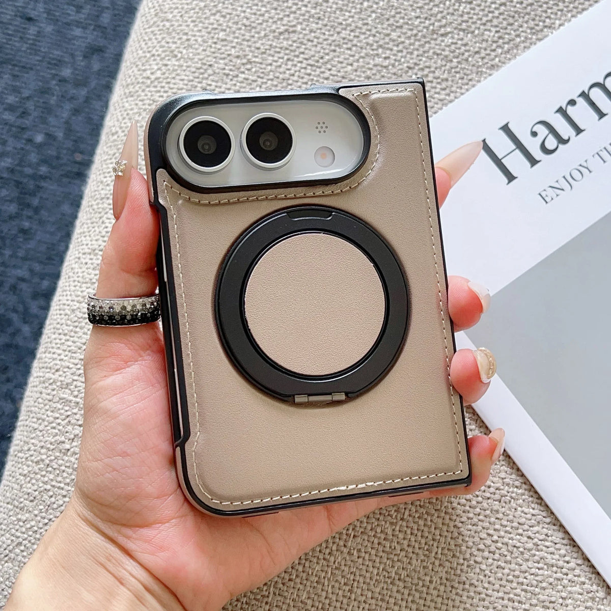 Funda Magnética iPhone | Soporte 360°, Piel, Antigolpes | MagSafe