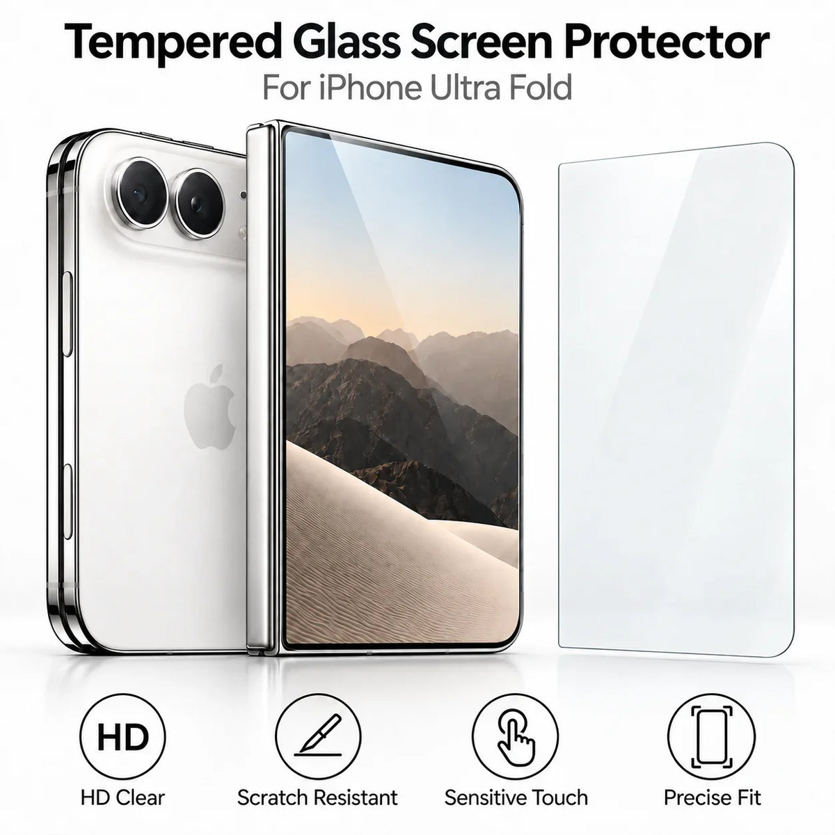 Protector de Pantalla iPhone | Cristal Templado y Film Hidrogel | Pack 3 Unidades