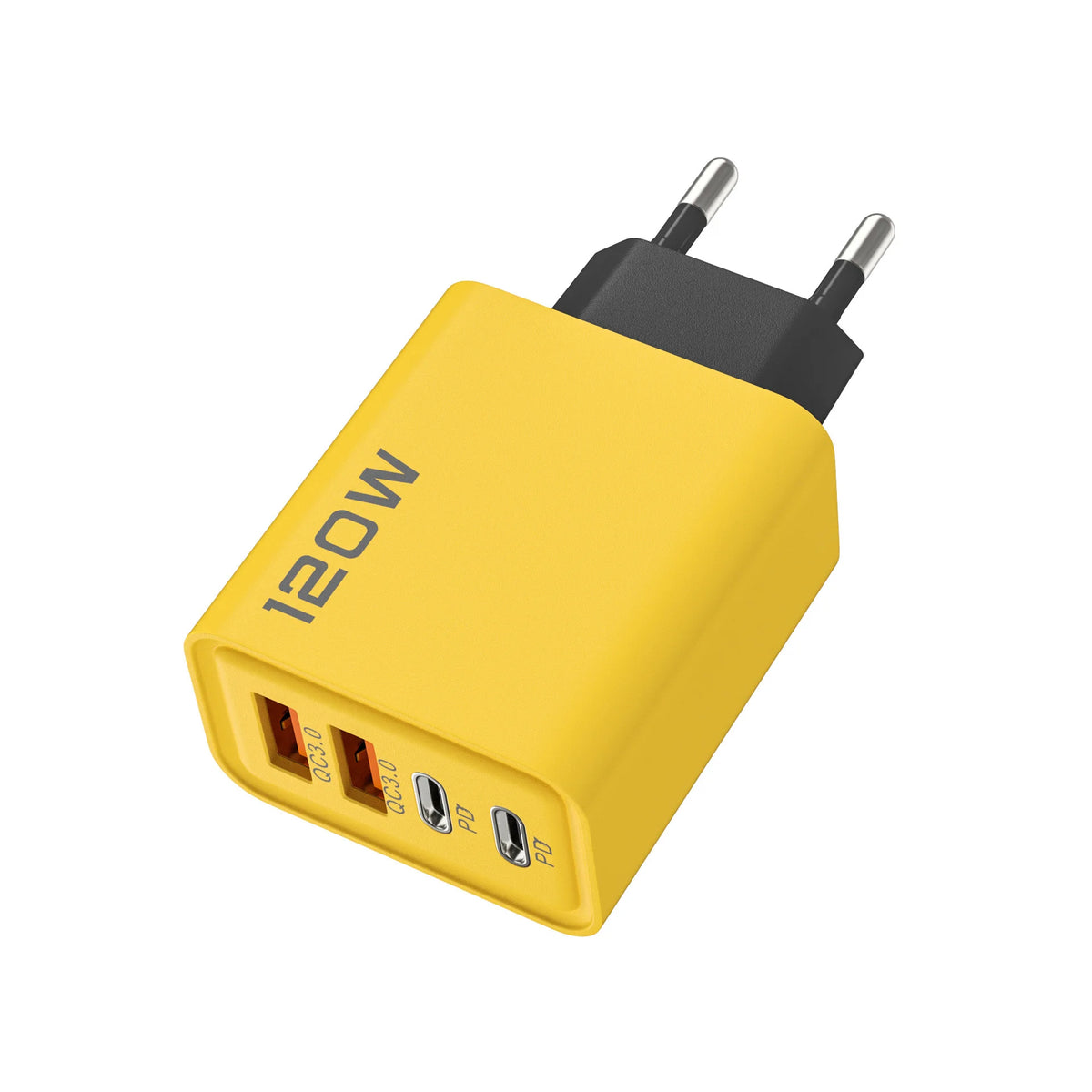 Cargador USB de Pared 120W | 4 Puertos, Carga Rápida | Compatible EU/US/UK