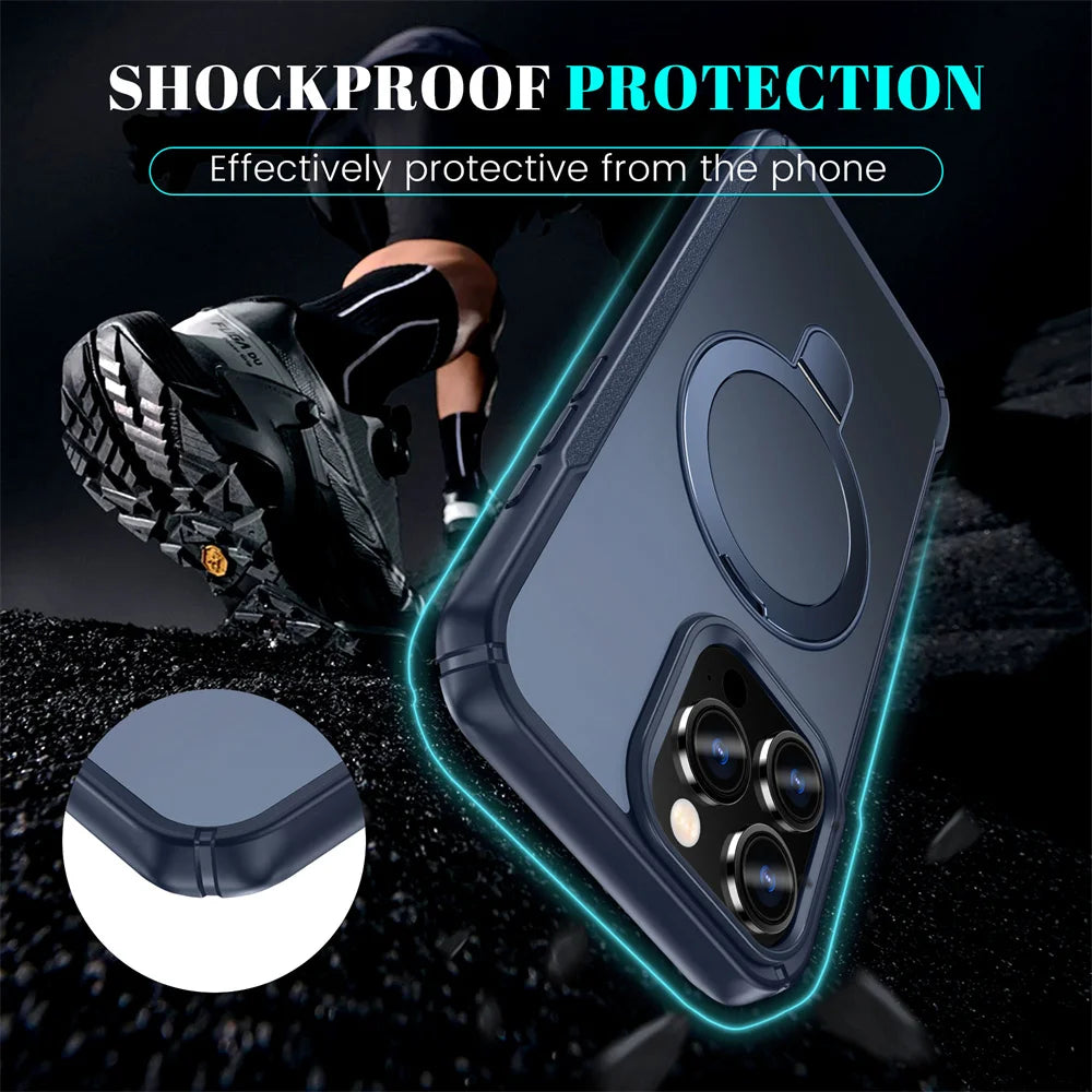 Funda iPhone MagSafe | Soporte Magnético Plegable, Antigolpes | 11-18 Pro Max