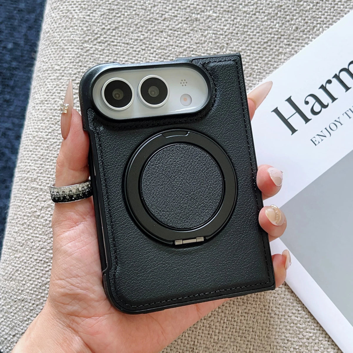 Funda Magnética iPhone | Soporte 360°, Piel, Antigolpes | MagSafe