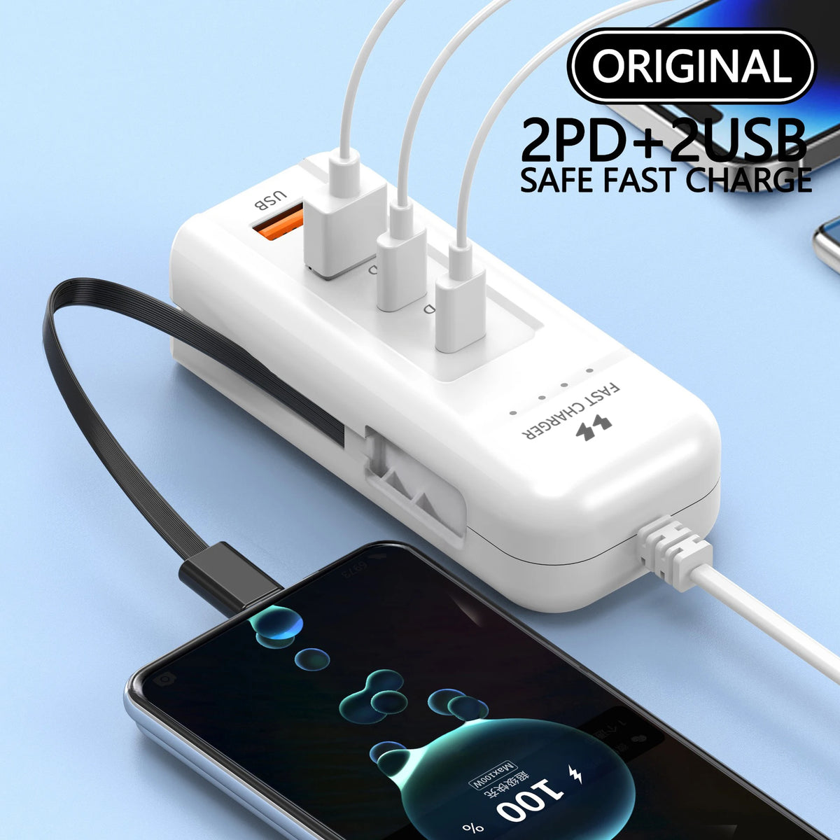 Cargador USB Tipo C 66W | Carga Rápida QC 3.0 | Viaje, Samsung, Xiaomi, iPad