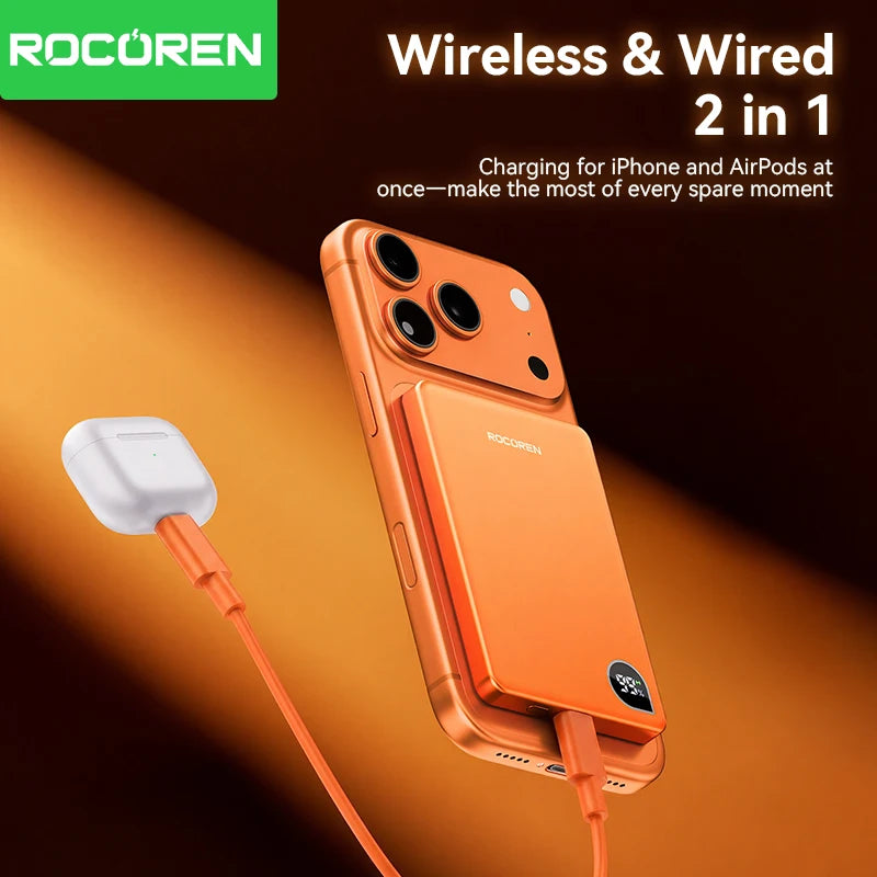 Batería Portátil Magnética | Carga Rápida 20W, Inalámbrica, Pantalla Digital | 5000mAh / 10000mAh