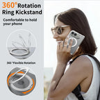 Funda iPhone Magnética 360° | Transparente, Antigolpes, Soporte | MagSafe