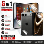 Protector de Pantalla para iPhone | Hidrogel HD, Interior Exterior | Suave 6 en 1