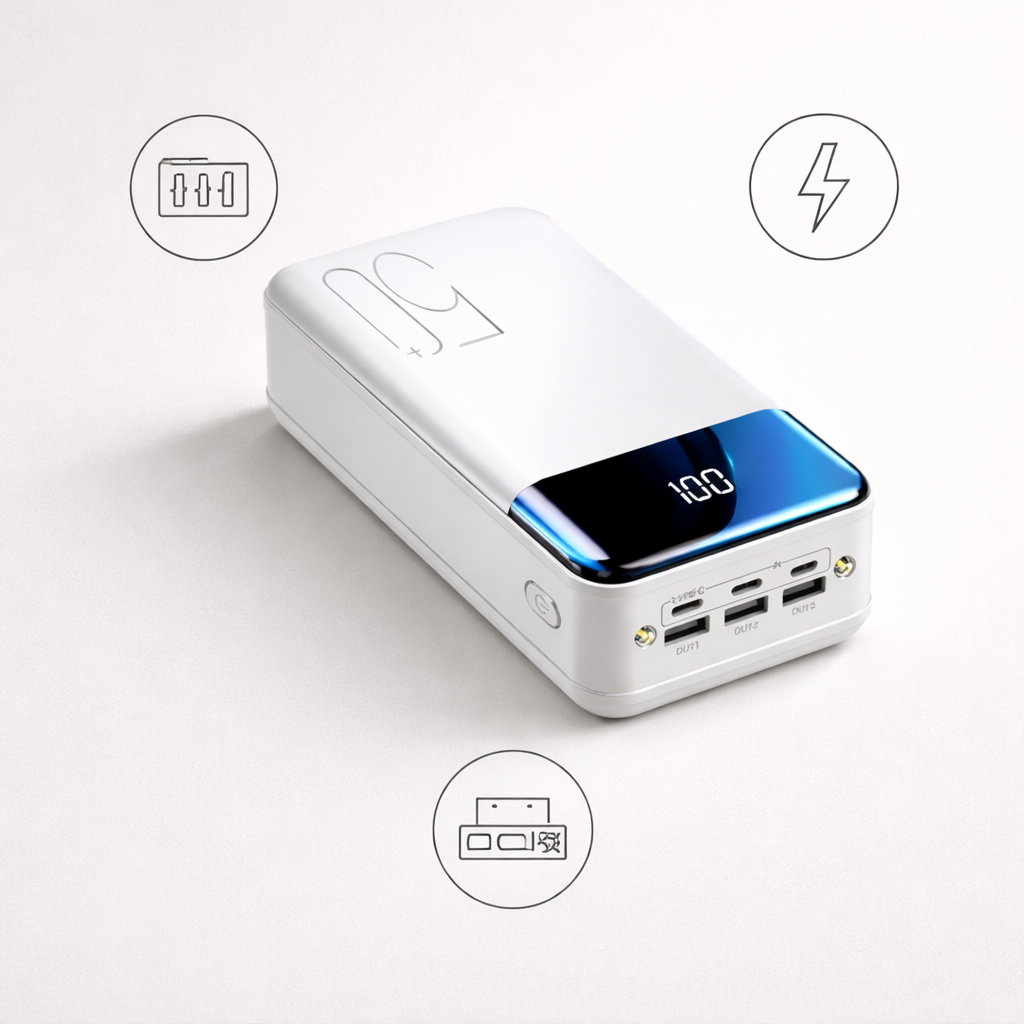 Power bank 50000mAh | Carga rápida, alta capacidad | Dispositivos