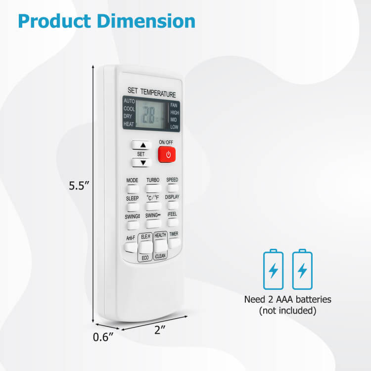 Control Remoto Universal Aire Acondicionado Multi - Marca - VyFlair