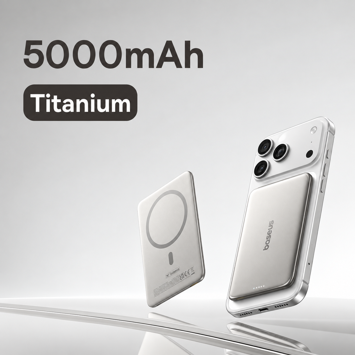 Batería Portátil Magnética 5000mAh | Carga Inalámbrica 15W, Delgada | Compatible iPhone Samsung