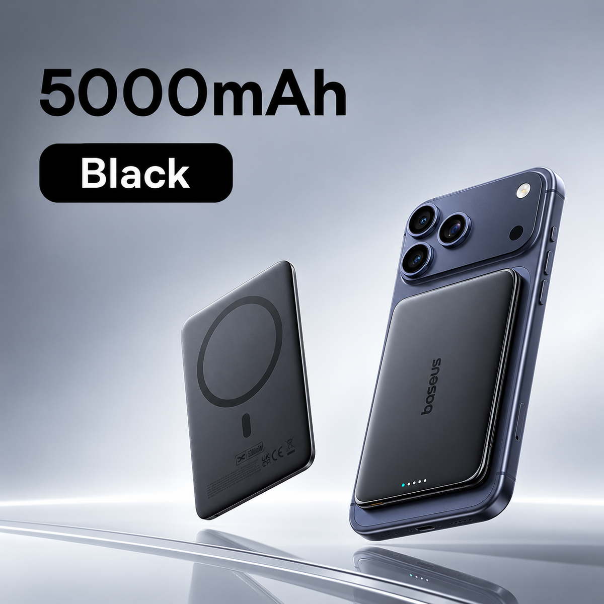 Batería Portátil Magnética 5000mAh | Carga Inalámbrica 15W, Delgada | Compatible iPhone Samsung