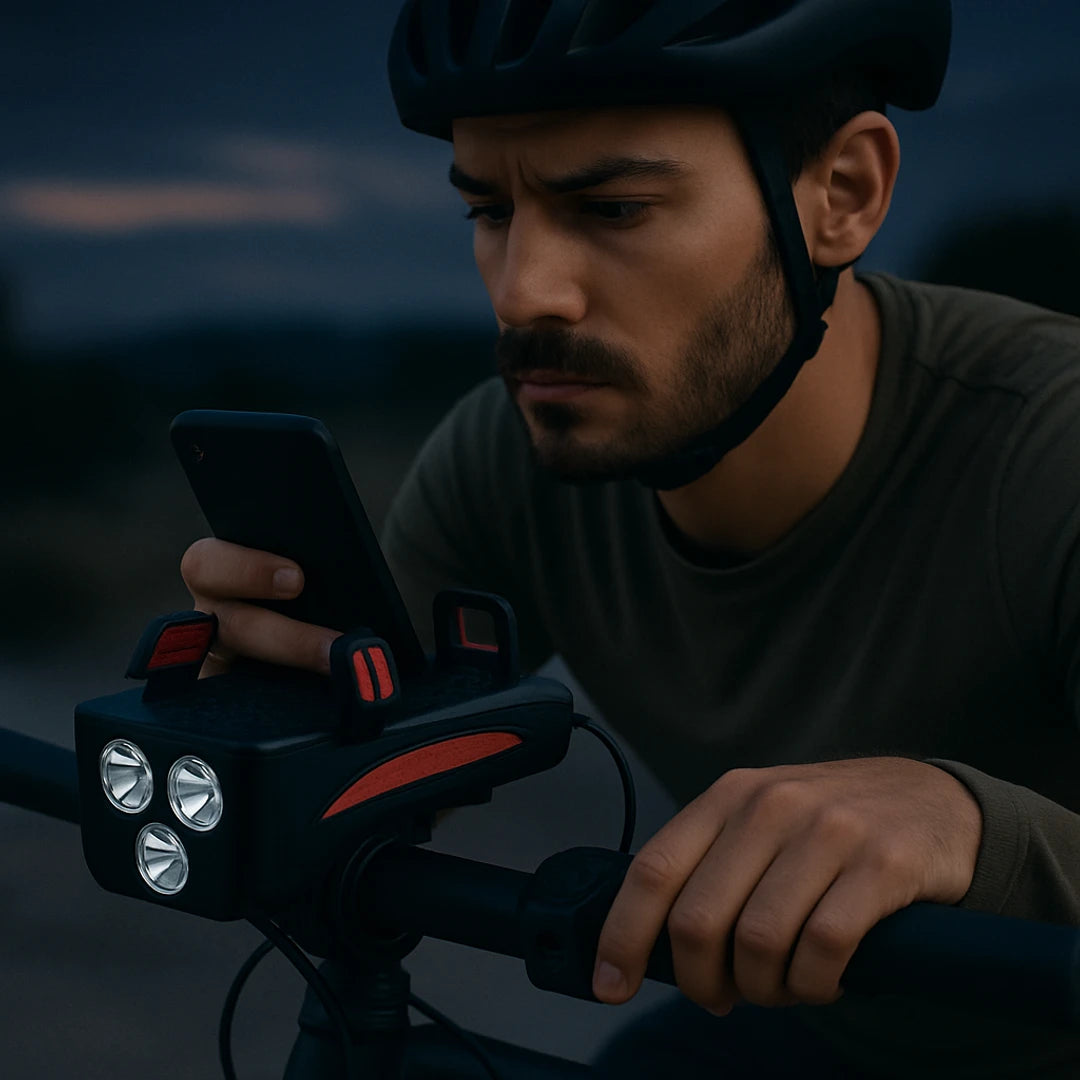 Luz bicicleta | 4 en 1, multifunción | Recargable, alta visibilidad