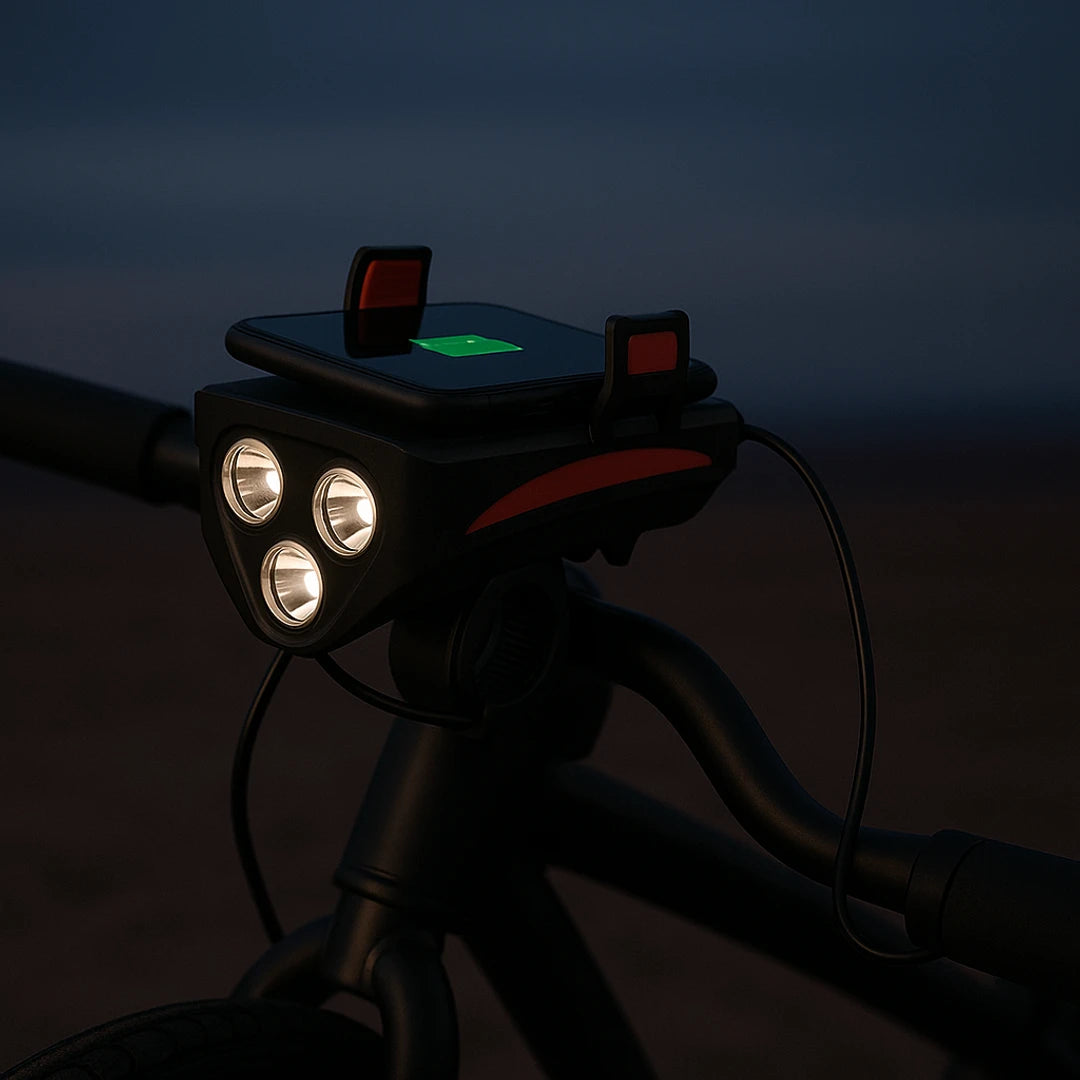 Luz bicicleta | 4 en 1, multifunción | Recargable, alta visibilidad