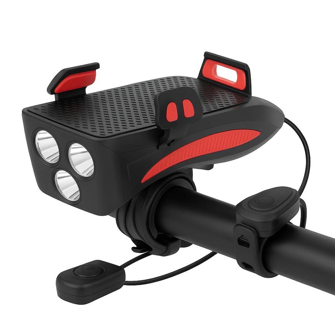 Luz bicicleta | 4 en 1, multifunción | Recargable, alta visibilidad