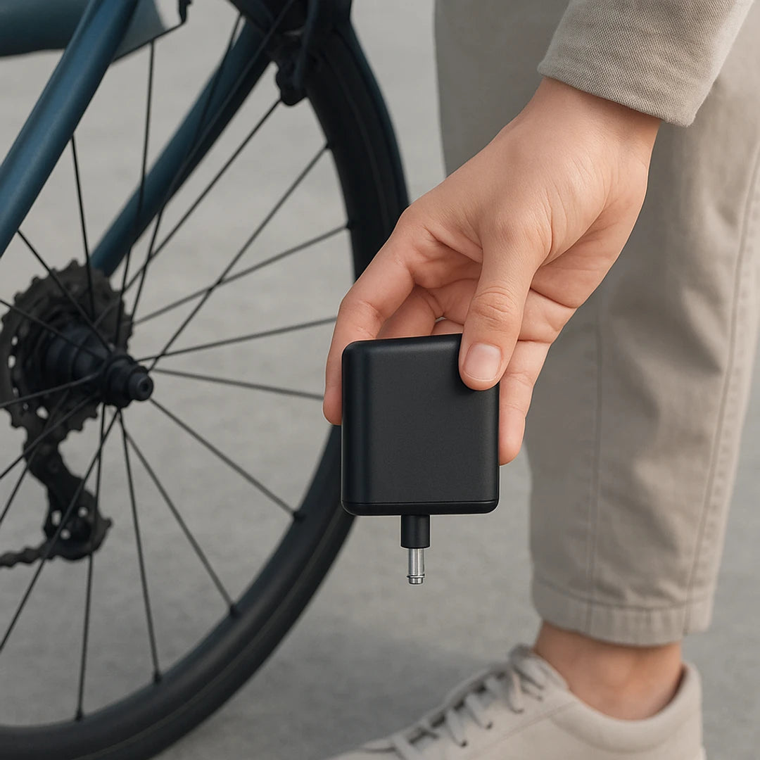 Bomba eléctrica bicicleta | Mini, portátil | Batería USB C, Presta, Schrader
