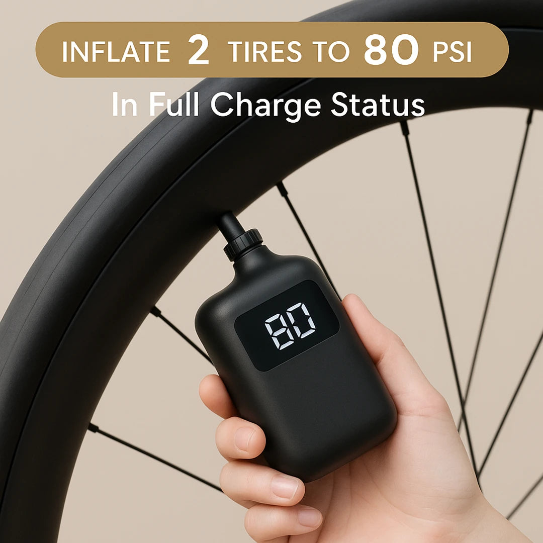 Bomba eléctrica bicicleta | Portátil, recargable | Inflado rápido, alta presión