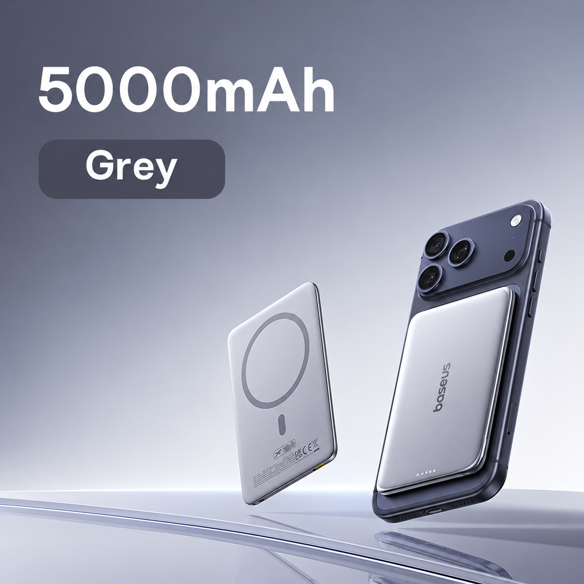 Batería Portátil Magnética 5000mAh | Carga Inalámbrica 15W, Delgada | Compatible iPhone Samsung