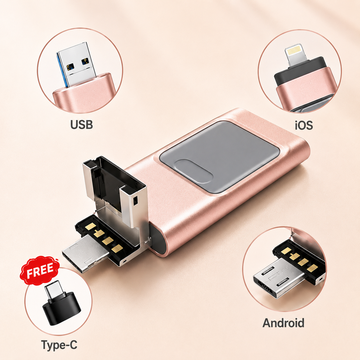 Memoria USB 32GB | 3 en 1, Compatible con Múltiples Dispositivos