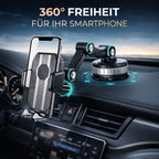 Soporte Móvil para Auto | Ventosa Fuerte, 360° Giratorio