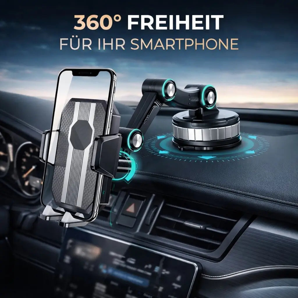 Soporte Móvil para Auto | Ventosa Fuerte, 360° Giratorio