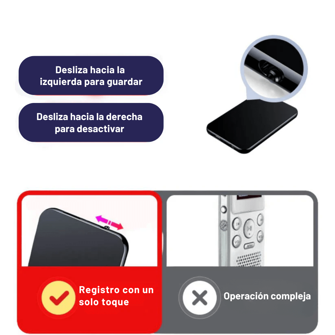 Mini Grabadora Espía HD 50h Discreta Profesional - VyFlair